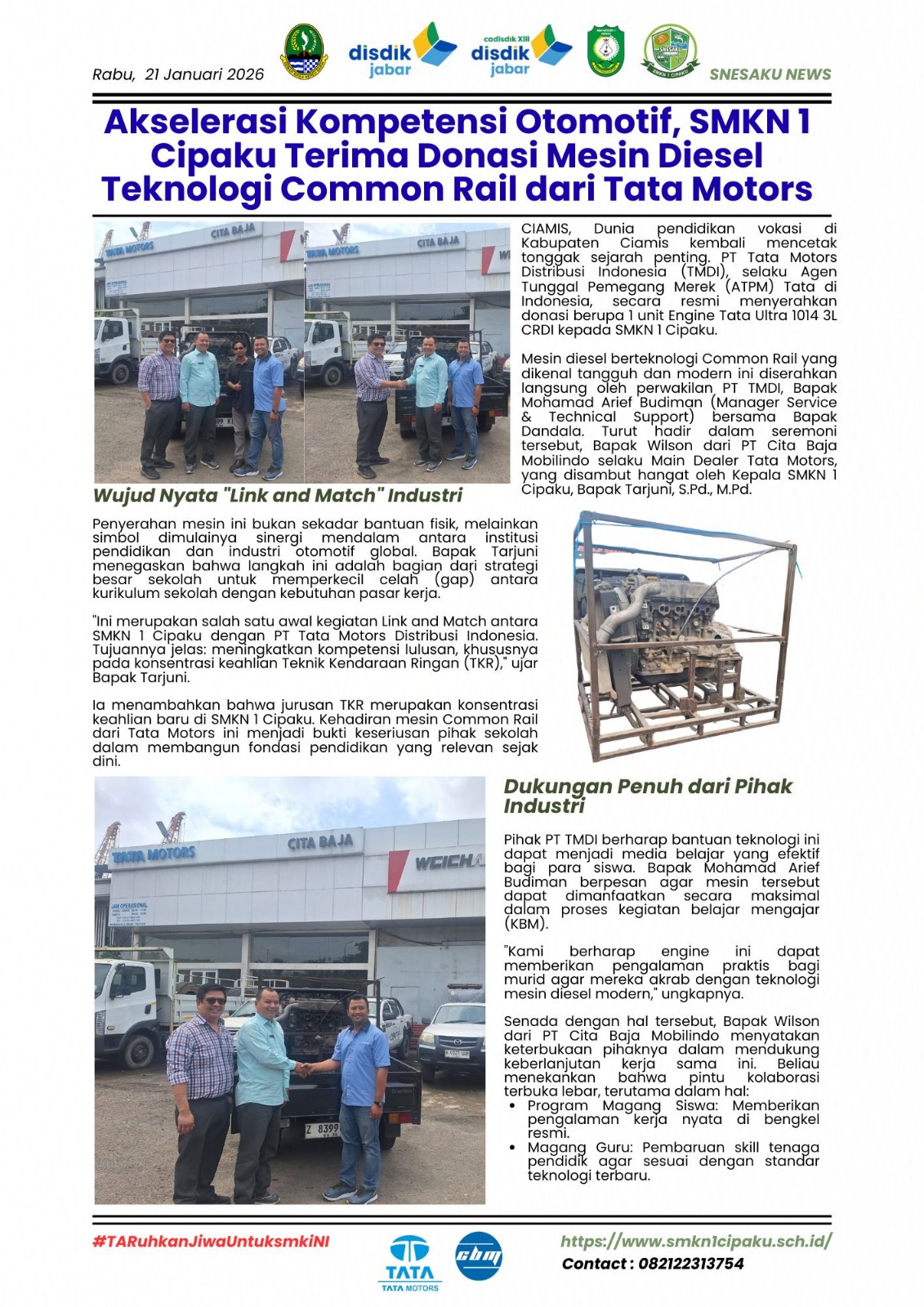 akselerasi-kompetensi-otomotif-smkn-1-cipaku-terima-donasi-mesin-diesel-teknologi-common-rail-dari-tata-motors